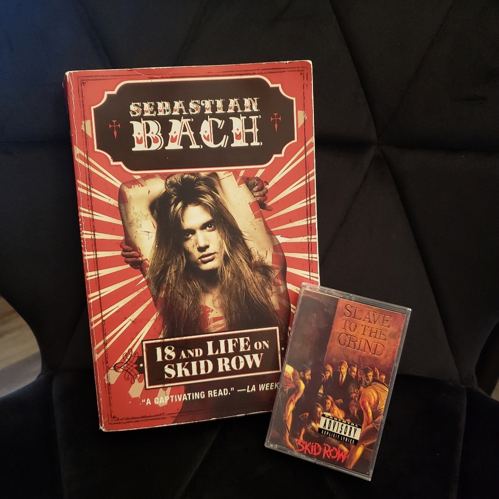 BUNDLE Sebastian Bach Book And Vintage Skid Row 'Slave to the Grind' Cassette